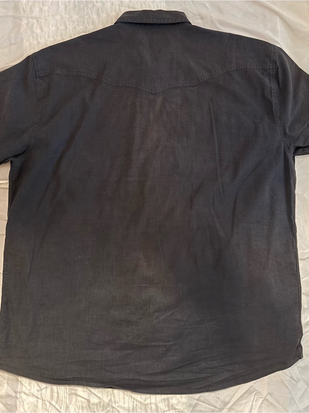 Howler Brothers Men’s Charcoal Button-Down Shirt with Gold Shoulder Embroidery - Picture 3 of 3